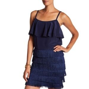 Trina Turk Analena Sleeveless Silk Ruffle Tank Top